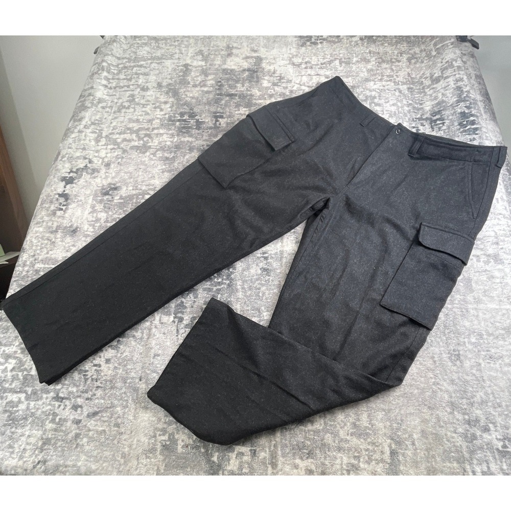 Polo Ralph Lauren Mens 42x32 Dress Cargo Pants Charcoal Gray Wool Blend Straight